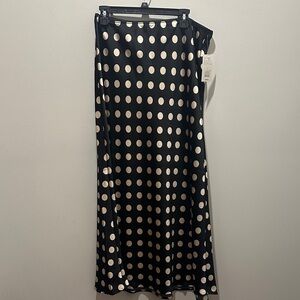 a new day Black Maxi Skirt with White Dots